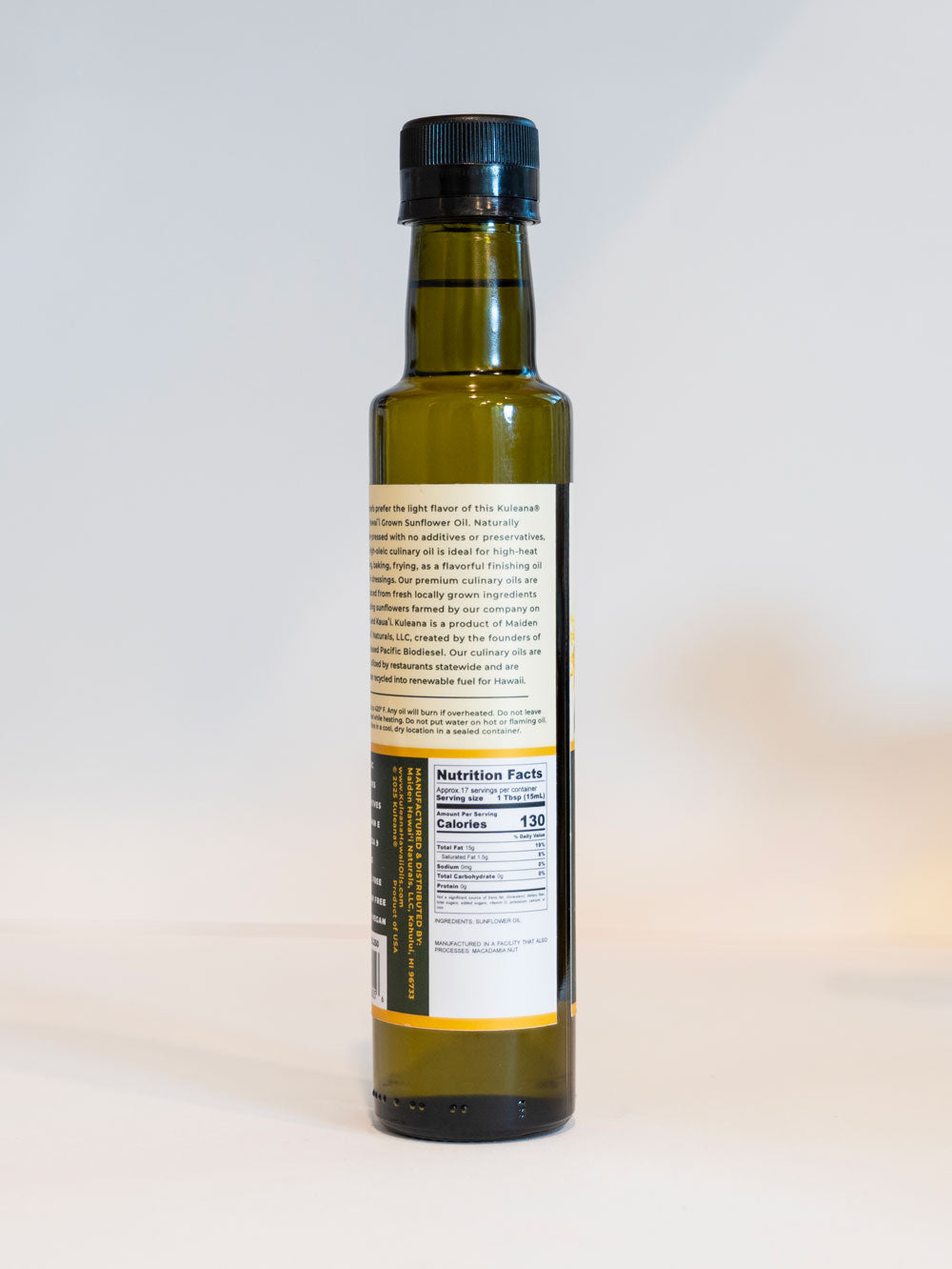 Kuleana® Sunflower Oil, 8.5 oz bottle with pour spout