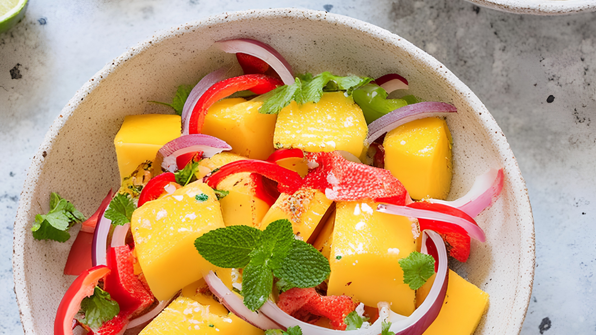 Mango Lychee Salad with Chili-Lime Vinaigrette